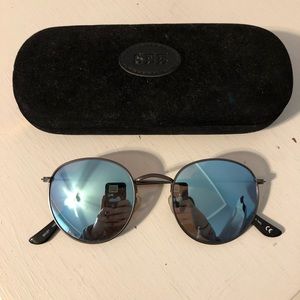 NEW SEE EYEWEAR Blue Mirrored Round Sunglasses